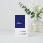 Carte De Visite Exclusive Spéciale Bleu Foncé Blanc Privé Unique (Debout devant)