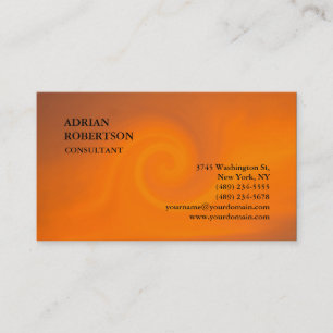 Carte De Visite Exclusive Spéciale Plain Orange Moderne tendance