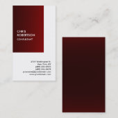 Carte De Visite Exclusive Spéciale Rouge foncé Blanc Privé Unique (Devant / Derrière)