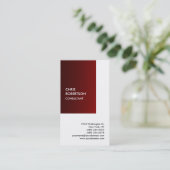 Carte De Visite Exclusive Spéciale Rouge foncé Blanc Privé Unique (Debout devant)