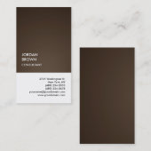 Carte De Visite Exclusive spéciale Sepia Brown blanc unique (Devant / Derrière)
