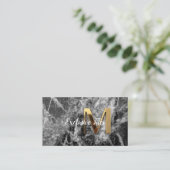 Carte De Visite Exclusive Tiles Black Luxury  Natural Materials (Debout devant)