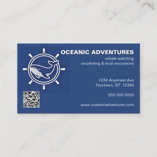 Carte De Visite Excursions d'observation de baleines et de baleine (Devant)