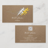 Carte De Visite Exécuter Sport Entraîneur Logo de l'athlète instru (Devant / Derrière)