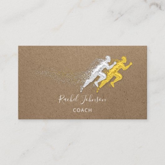 Carte De Visite Exécuter Sport Entraîneur Logo de l'athlète instru (Devant)