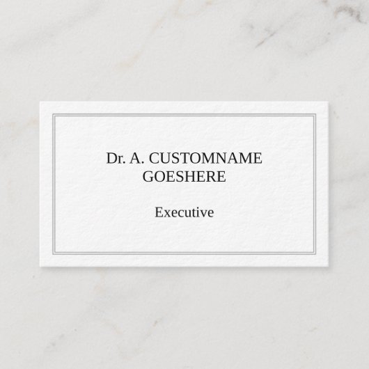 Carte de visite exécutif classique et ancien (Devant)