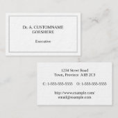Carte de visite exécutif classique et ancien (Devant / Derrière)