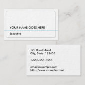 Carte de visite exécutif de base et minimale (Devant / Derrière)