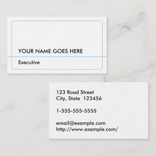 Carte de visite exécutif de base et minimale (Devant / Derrière)