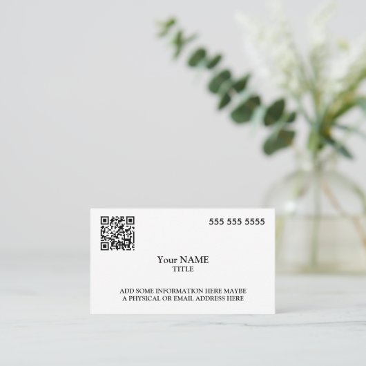 Carte De Visite Exécutif de code QR personnalisé (Debout devant)