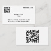 Carte De Visite Exécutif de code QR personnalisé (Devant / Derrière)