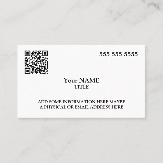 Carte De Visite Exécutif de code QR personnalisé (Devant)