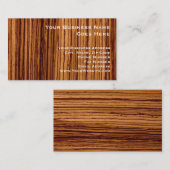 Carte De Visite Exécutif de fibre de bois de Zebrawood de Faux (Devant / Derrière)