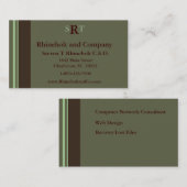 Carte De Visite Exécutif décoré d'un monogramme (Devant / Derrière)