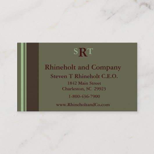 Carte De Visite Exécutif décoré d'un monogramme (Devant)