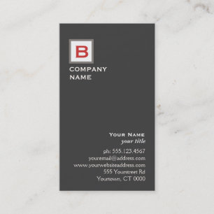 Carte de visite exécutif monogramme simple