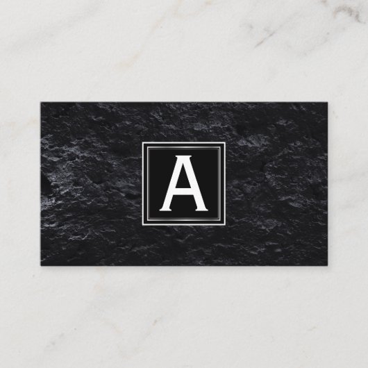 Carte De Visite exécutif | Monogramme | Slate Corporate (Devant)