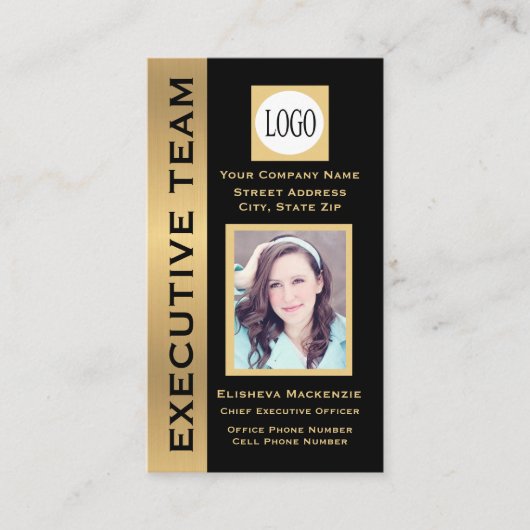 Carte de visite exécutif personnalisé Black Gold M (Devant)
