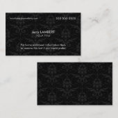 Carte De Visite Executive Black Damask (Devant / Derrière)