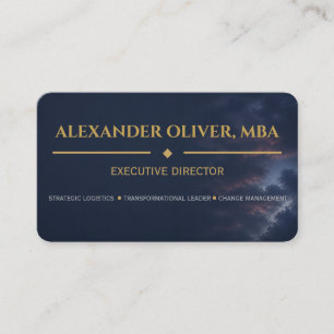 Carte de visite Executive Bleue et Or Premium