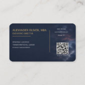 Carte de visite Executive Bleue et Or Premium (Dos)