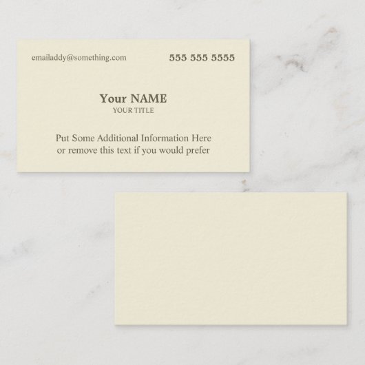 Carte De Visite Executive Bone (Devant / Derrière)