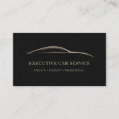 Carte De Visite Executive Car Service QR Code Black & Gold (Devant)