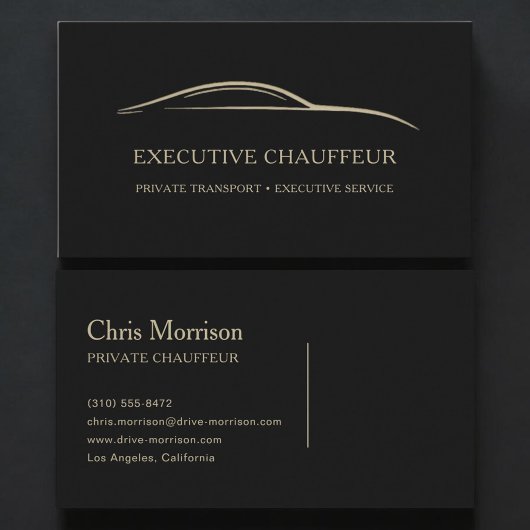 Carte De Visite Executive Chauffeur Black & Gold