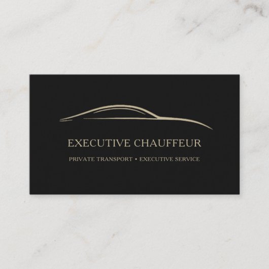 Carte De Visite Executive Chauffeur QR Code Black & Gold (Devant)