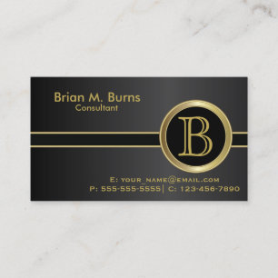 Carte De Visite Executive Classic Noir Monogramme