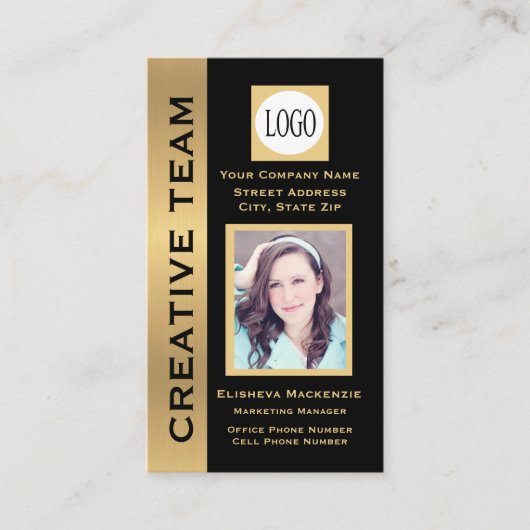 Carte De Visite Executive Creative Black and Gold (Devant)