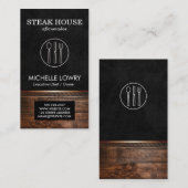 Carte De Visite Executive Lux Black Silverware et Wood (Devant / Derrière)