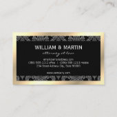 Carte De Visite Executive Monogramme Gold Bordure Damas (Dos)