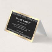 Carte De Visite Executive Monogramme Gold Bordure Damas (Dos)