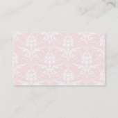 Carte De Visite Executive Pink et White Damask (Dos)