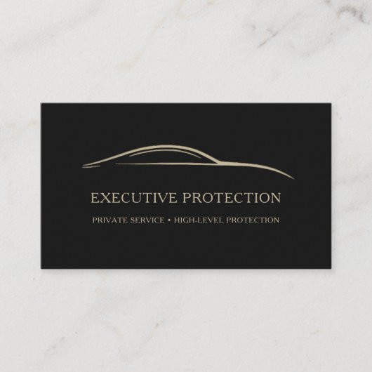 Carte De Visite Executive Protection QR Code Black & Gold (Devant)