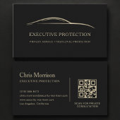 Carte De Visite Executive Protection QR Code Black & Gold