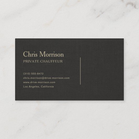 Carte De Visite Executive Transport Luxury Linen Black & Gold (Dos)