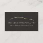 Carte De Visite Executive Transport Luxury Linen Black & Gold (Devant)
