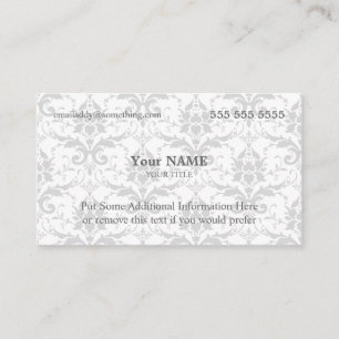 Carte De Visite Executive White et Grey Damask