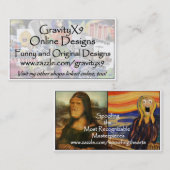 Carte De Visite Exemple pour créer votre propre (Devant / Derrière)