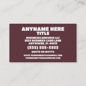 Carte De Visite Exemples de couleurs du concepteur (Dos)
