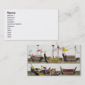 Carte De Visite Exemples des bateaux chinois, illustration de 'Le (Devant / Derrière)
