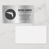 Carte De Visite Exercice d'alimentation | Arrière - plan métalliqu (Devant / Derrière)