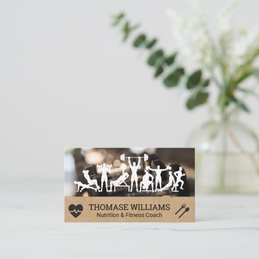 Carte De Visite Exercices dans la salle de gym | Exercice de remis (Debout devant)