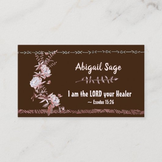 Carte De Visite Exode 15:26 Je suis le Seigneur votre guérisseur B (Devant)