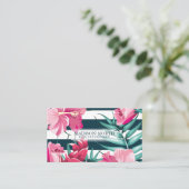 Carte De Visite Exotic Summer Floral rayé (Debout devant)
