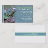Carte de visite exotique d'animaux familiers (Devant / Derrière)