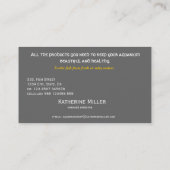 Carte de visite exotique de magasin de poissons (Dos)