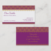 Carte de visite exotique, élégant, royal (Devant / Derrière)